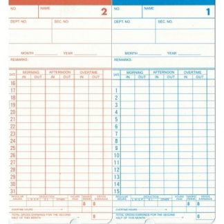 KP-210M Time Card (Box 1000) BLUE/ORANGE