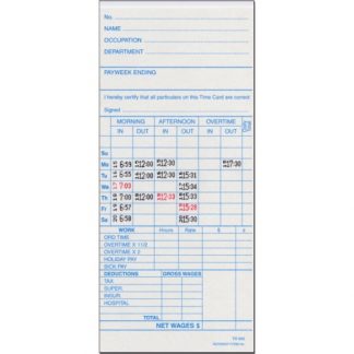 TR-895W Time Card (Box 1000)