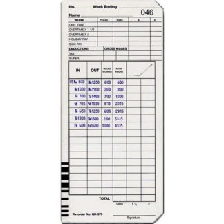 QR-375 Time Card (Box 1000) ㅤㅤ