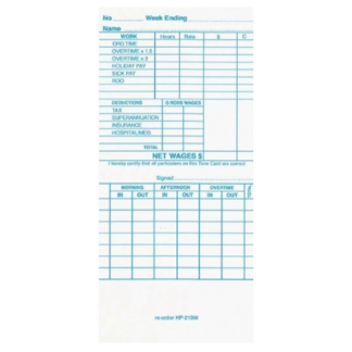 KP-210W Time Card (Box 800)
